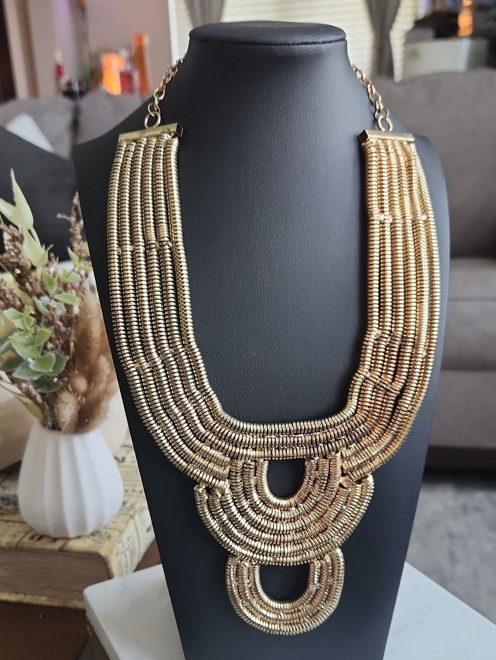 Gold Tone Statement Necklace - Women Jewelry